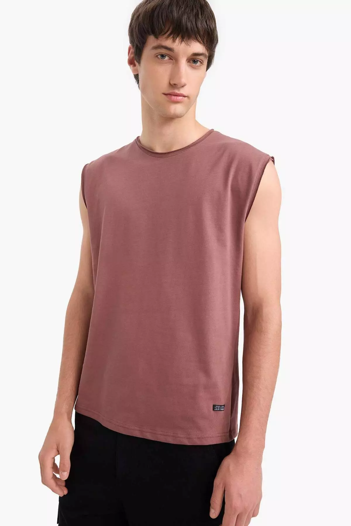 100% Cotton Boxy Fit Crew Neck Basic Plain Undershirt C7205Ax25Sm