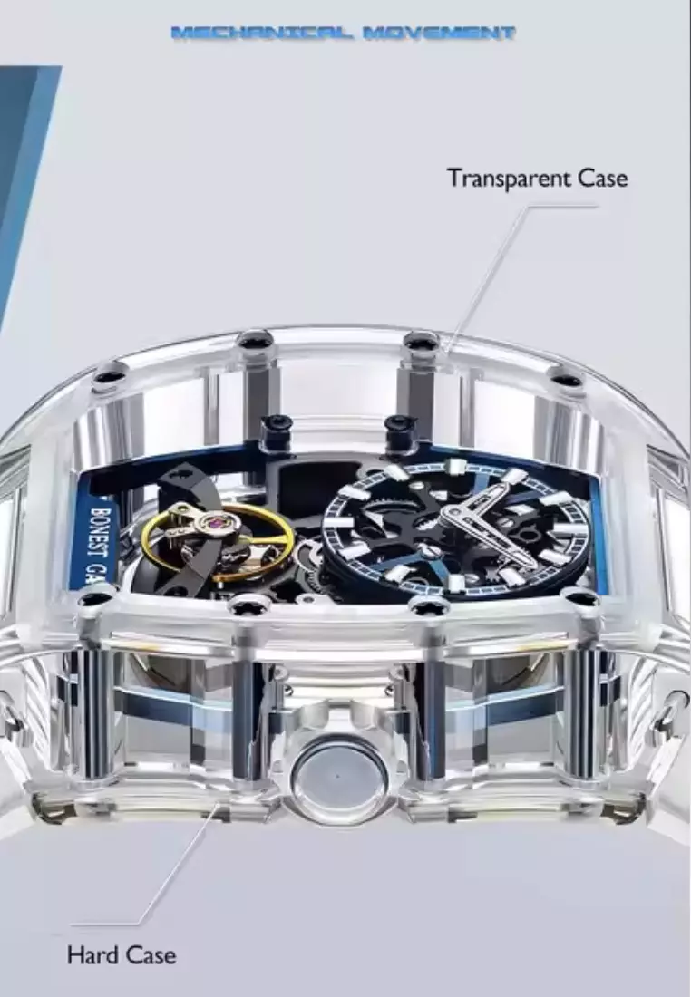Automatic Unisex K9 Crystal Watch, Rubber Strap