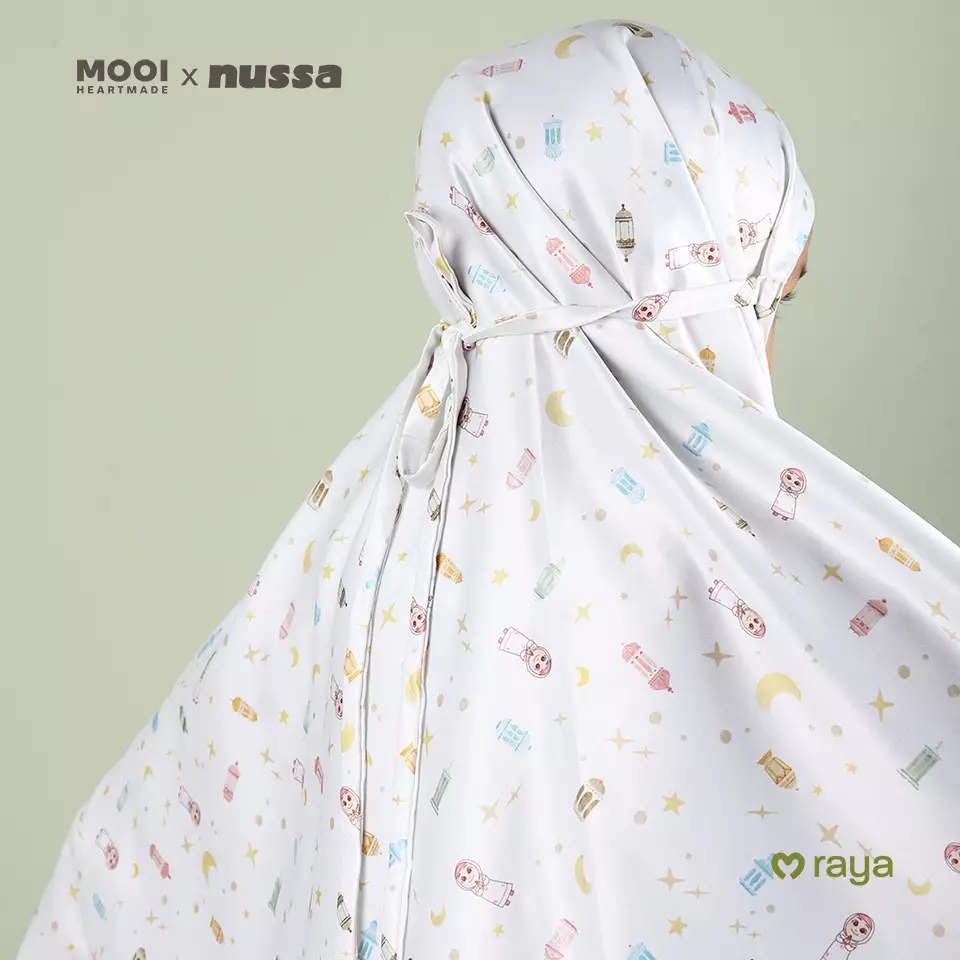 Mooi x Nussa Rarra Mukena Set Print Mukena Anak Perempuan Raya Collection - L