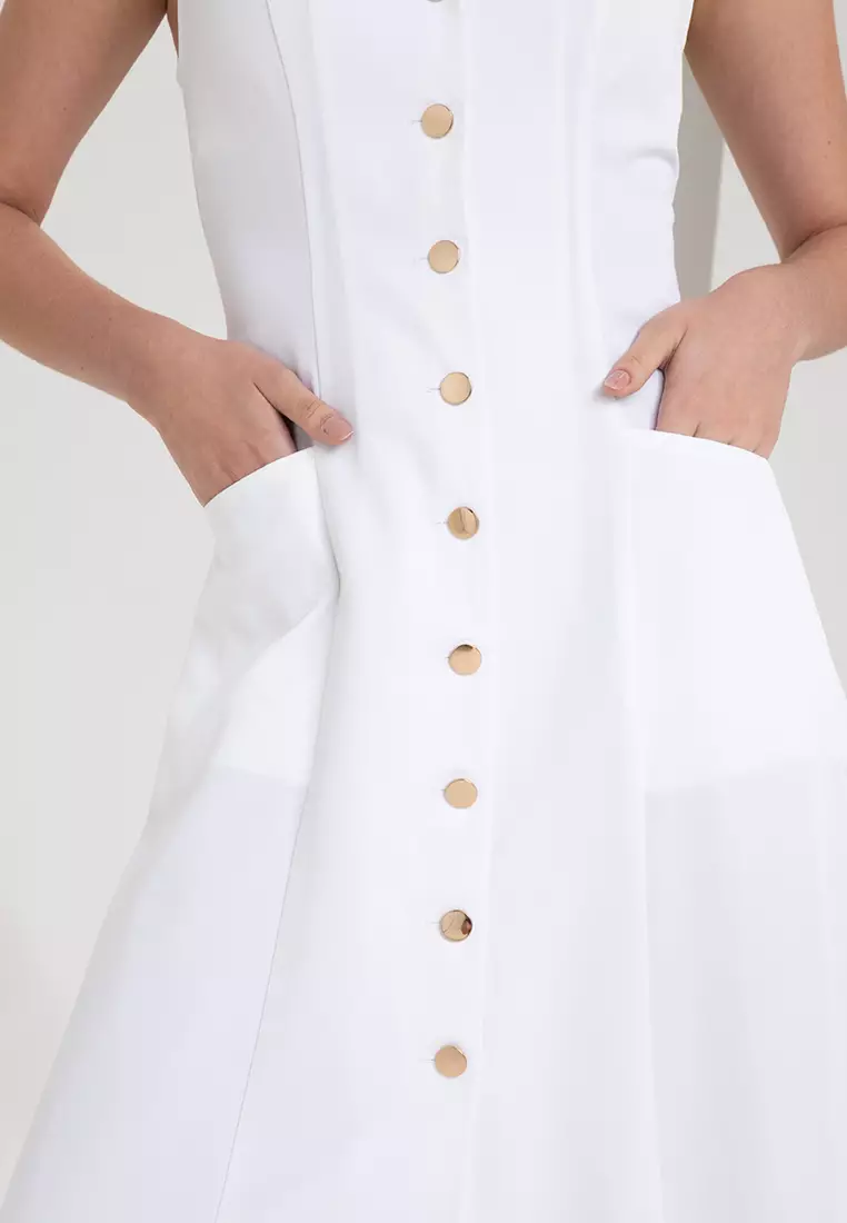 Zalora button hotsell down dress