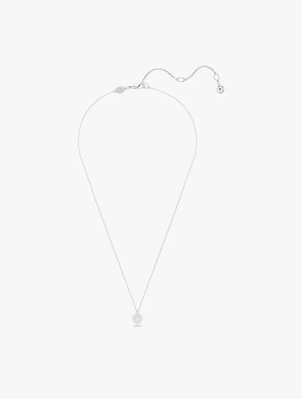 Dextera Pendant, Round Cut, Sphere, White, Rhodium Plated - White