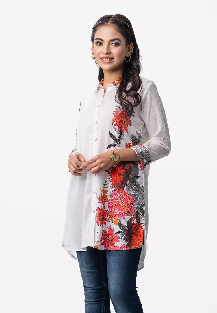 Le Reve Hi-Low Panel Shirt Style Tunic By Nargisus