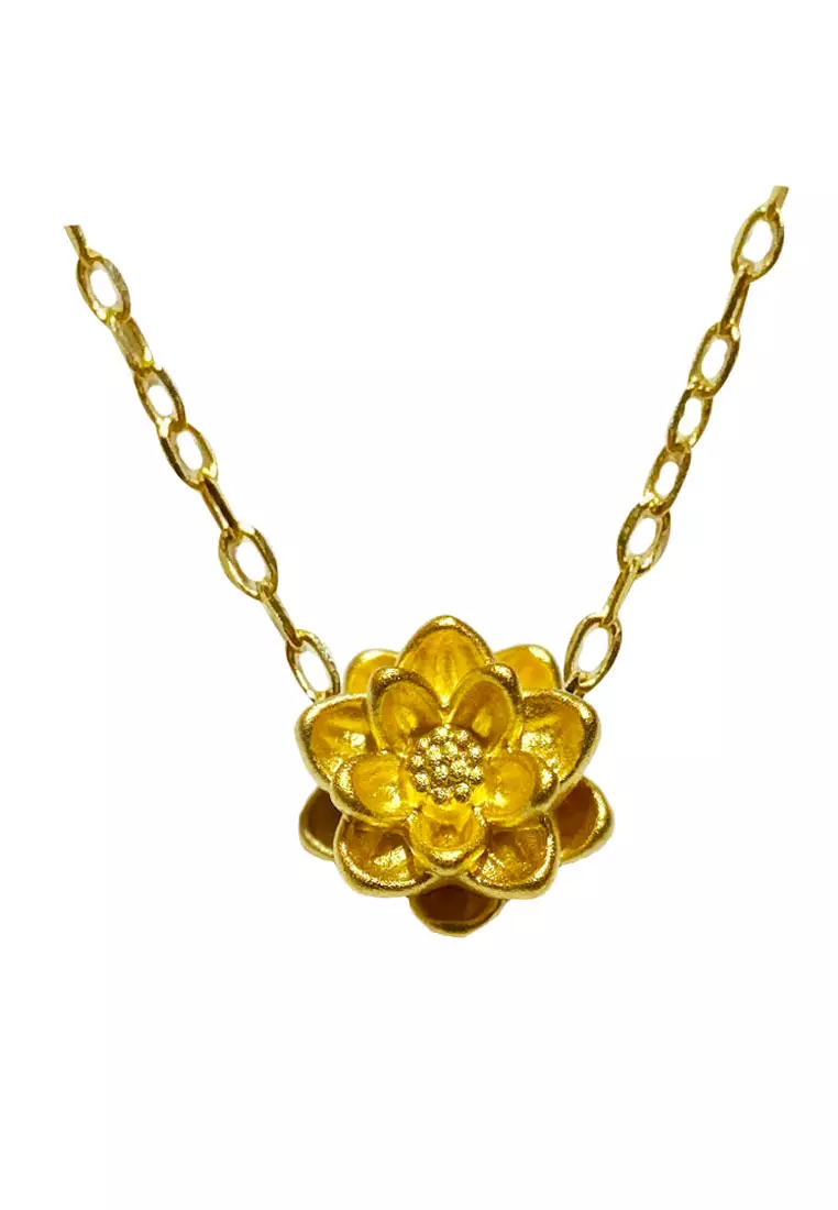 Buy LITZ SPECIAL LITZ 999 24K Gold Lotus Flower with 14K Gold