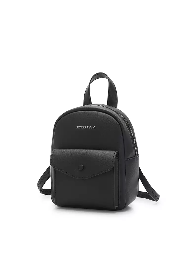 Women's 2-Way Backpack / Crossbody Bag / Sling Bag - Black