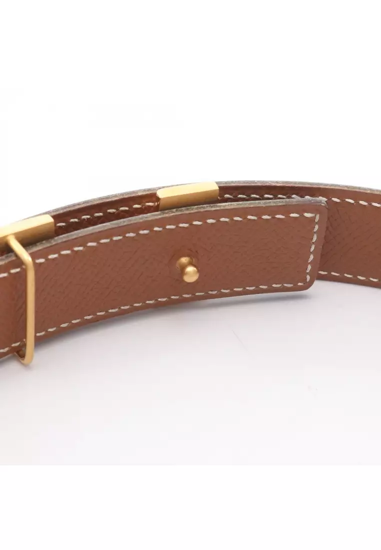 Pre-Loved Hermès Constance H-belt reversible belt leather black gold hardware □ A stamp