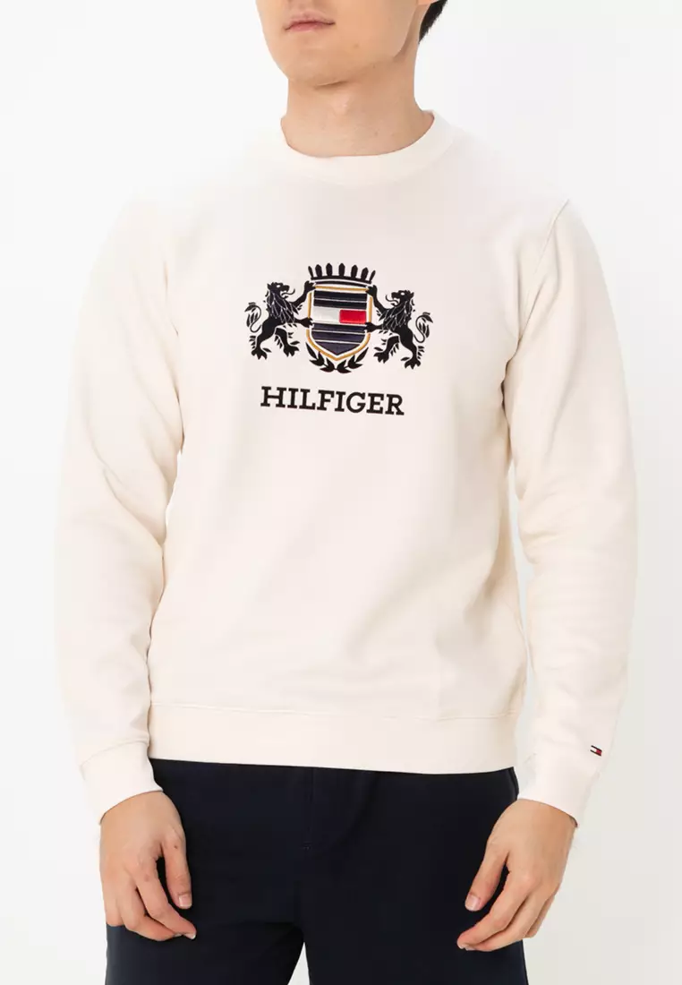 White Tommy Icons Logo Embroidery Hoody Buy Tommy Hilfiger Icon