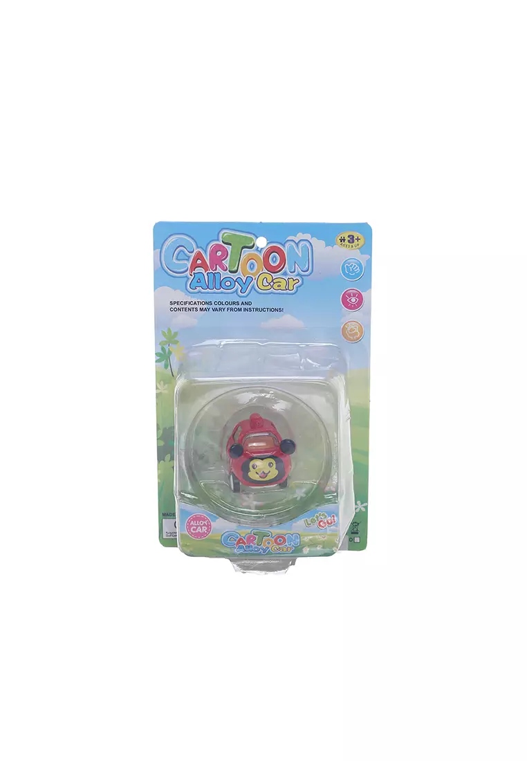Mainan Anak Mobil Cartoon Alloy Pull Back Car Merah Type B