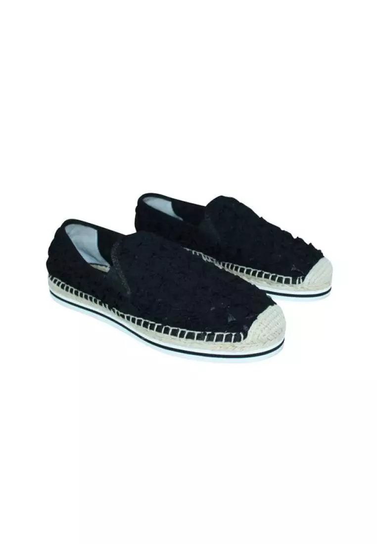 Tory Burch Pre Loved TORY BURCH Black Fabric Espadrilles