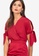 ZALORA WORK red Tie Sleeves Playsuit A2F30AA5111E95GS_3