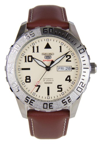 Jual Seiko Seiko 5 Sport Automatic Jam Tangan Pria Cokelat Strap Kulit Srp757k1 Original Zalora Indonesia