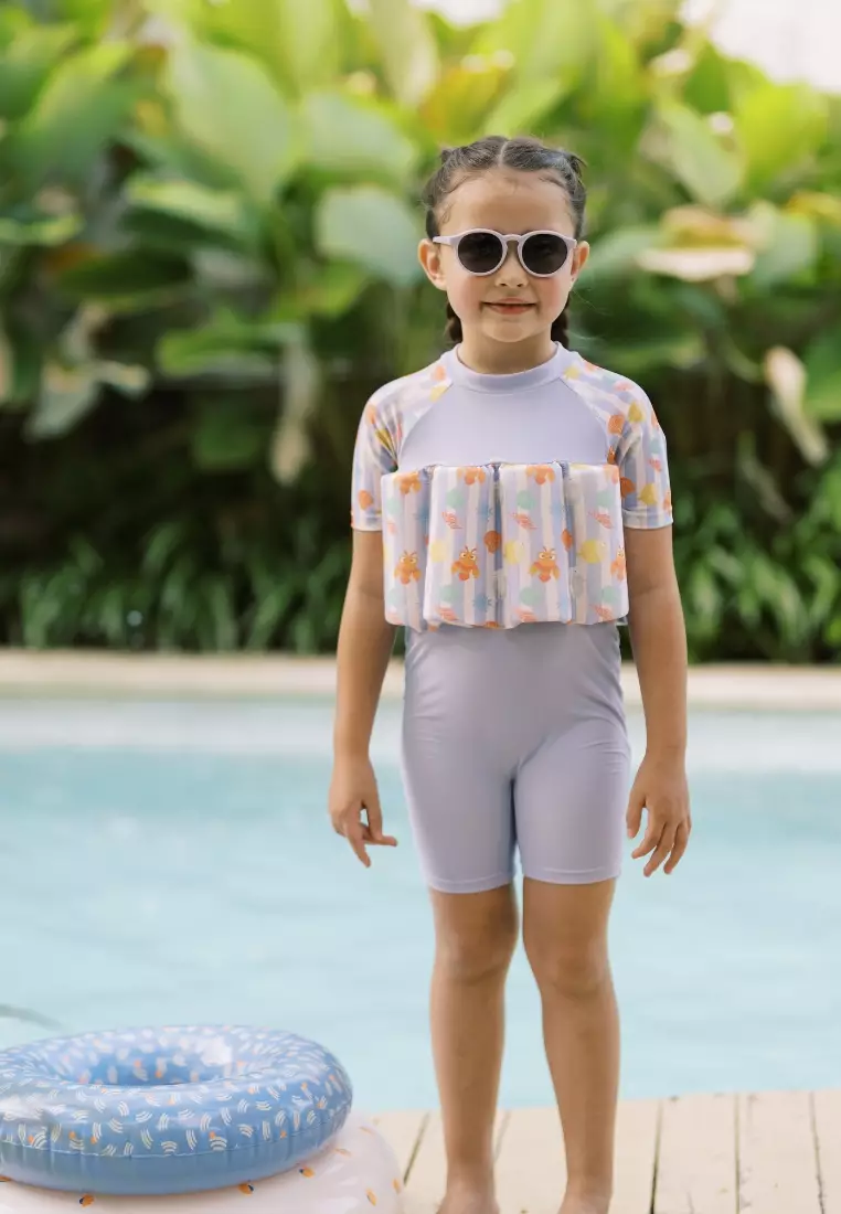 LEEVIERRAKIDS X OVERTEE - Splish Splash Squad Lilac Diving Floatsuit