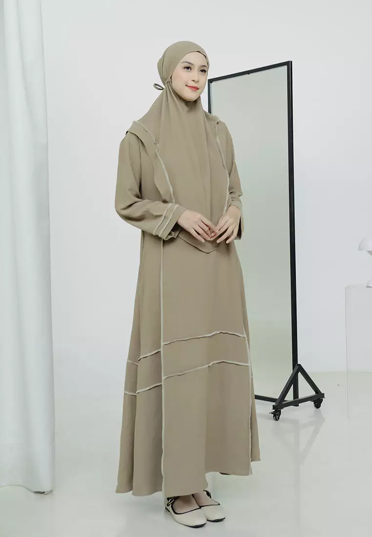 Khansa Abaya Set Hazelnut