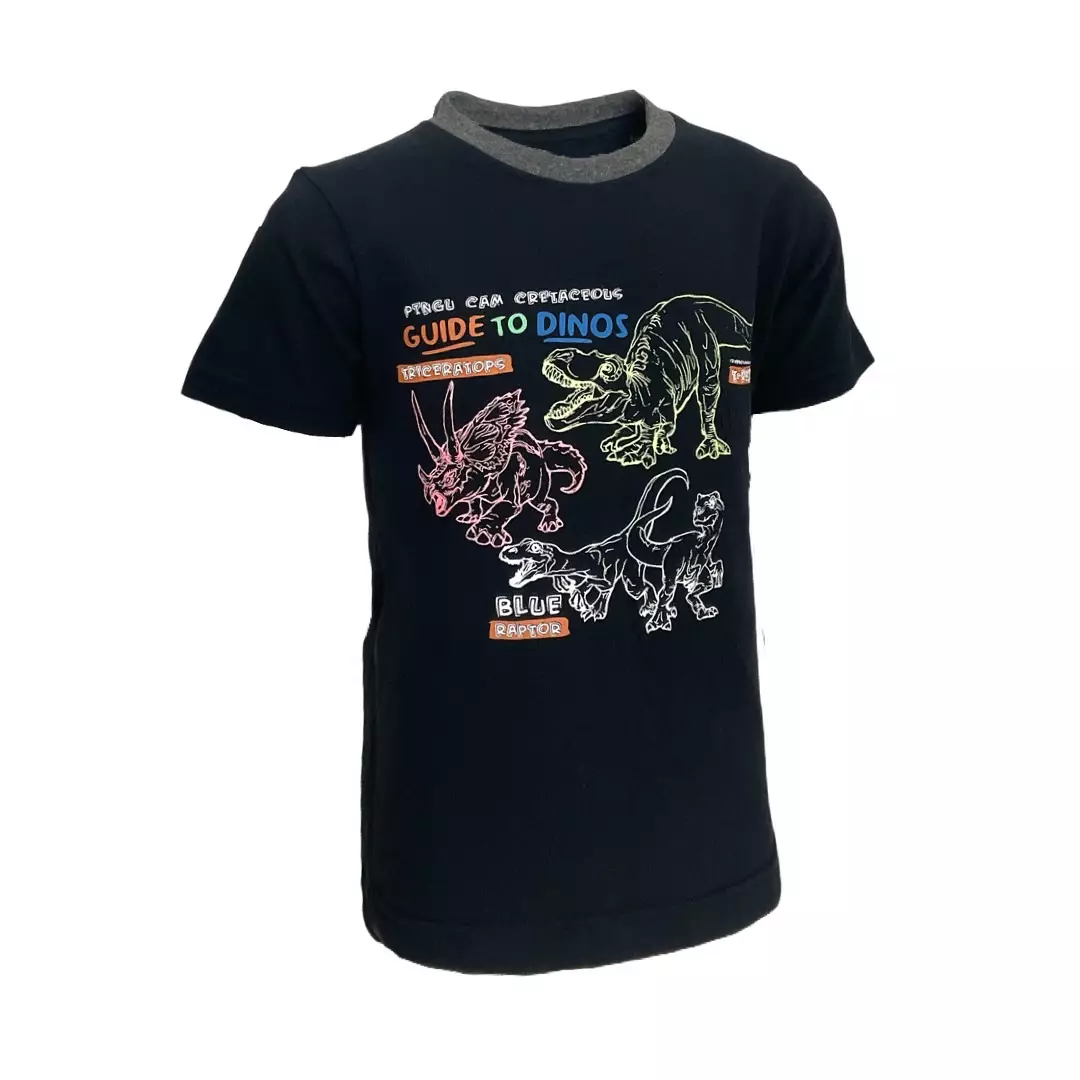 Pingu Kaos Anak Laki Laki Sablon Dinos Hitam 92000827