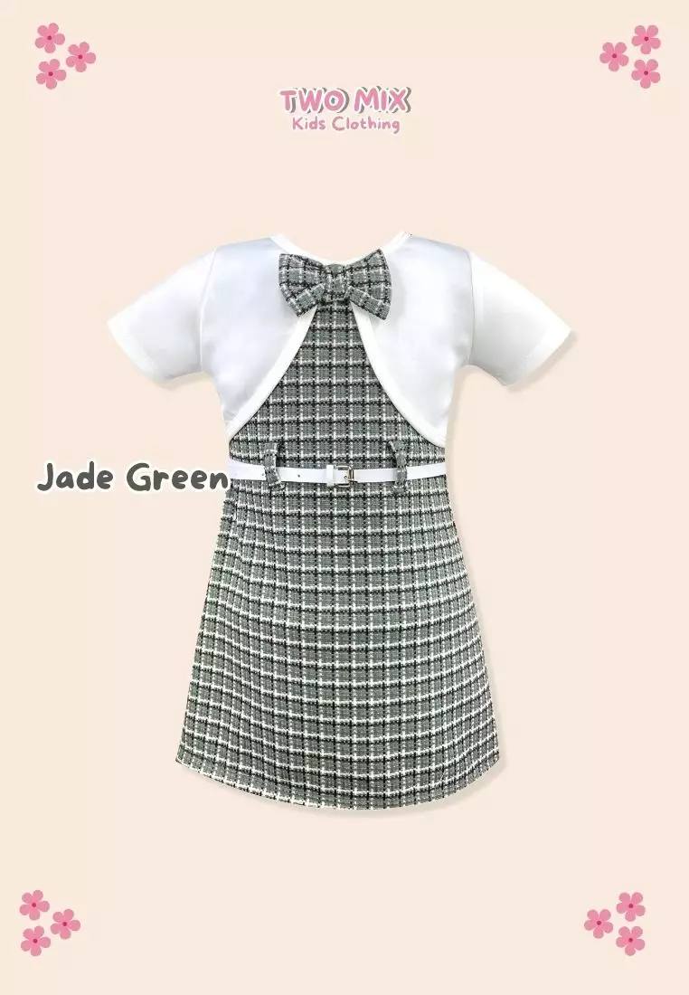 Two Mix - Nala Dress Anak Cewek - Dress Anak Korean Style 1-8 Tahun 4426 Colour Jade Green