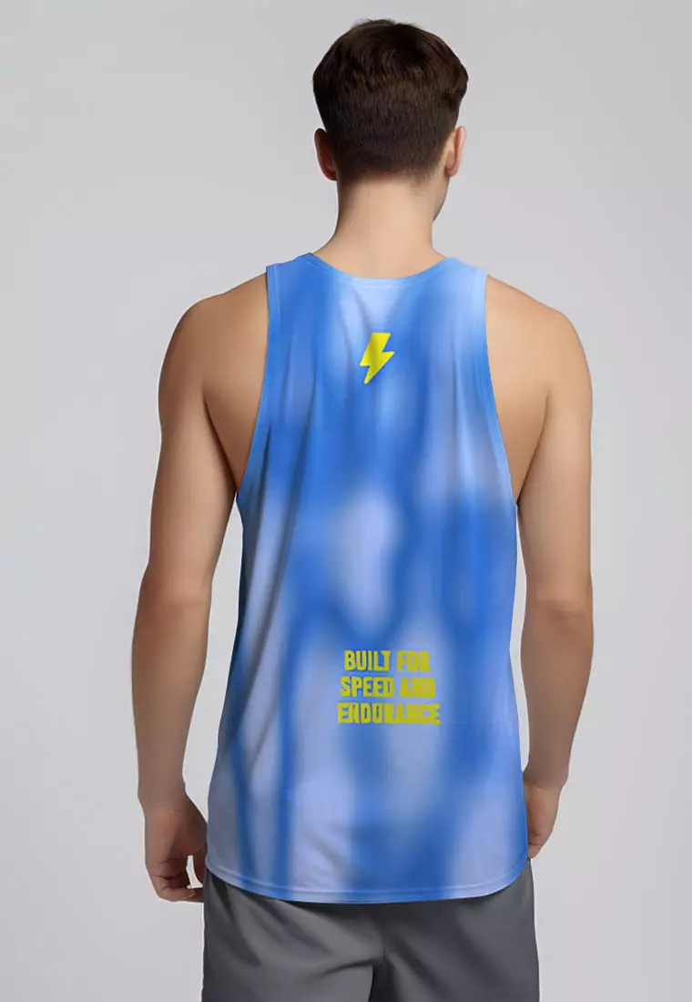 MSA73 Singlet Running Pria Td bolt blue alien pattern airdrylite