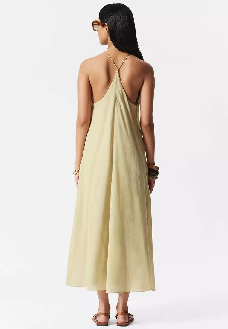 Sleeveless Halterneck Midi Dress