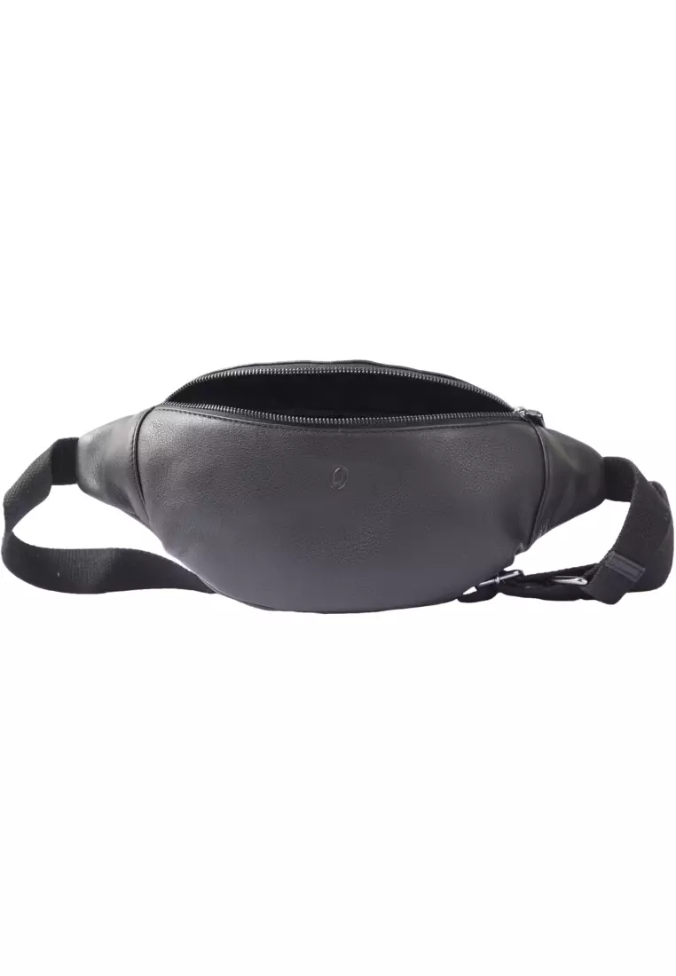 Leather Bum bag  waist  Pouch For Men - Small Leather Pouch - Cross Body Bag - Leather Bag unisex-SD02 BLACK