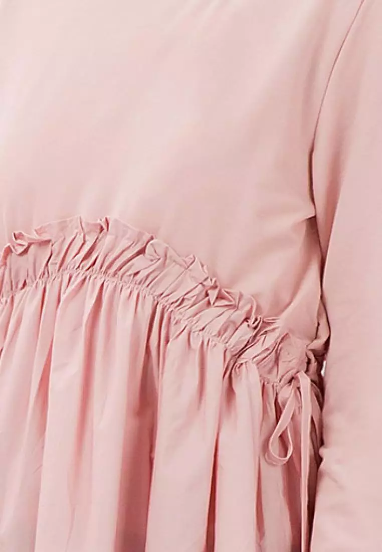 Wrink Waist Tunic in Pink