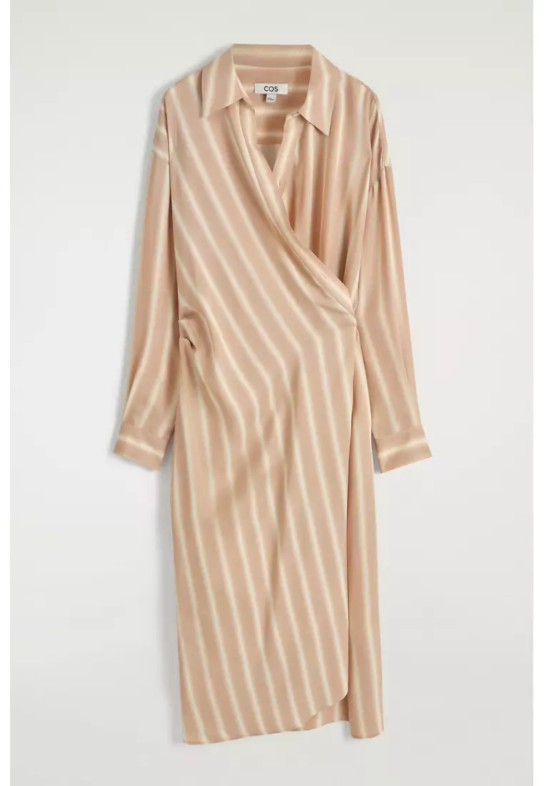 WRAP MIDI SHIRT DRESS