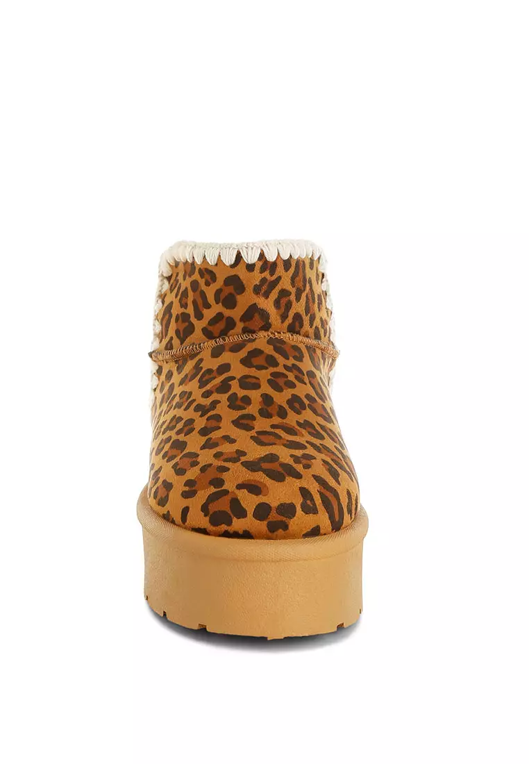 Leopard Print Snow Boots