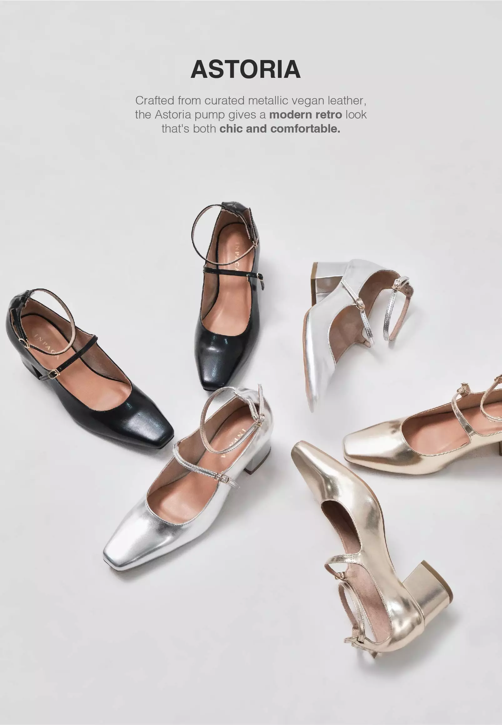 INPACA Astoria Mary Jane Block Heels