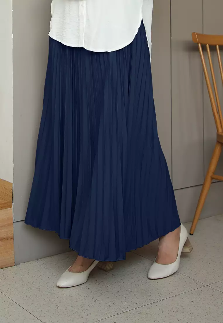 Cotton Bee - Rok Plisket Niana Aline Basic - Rich Navy