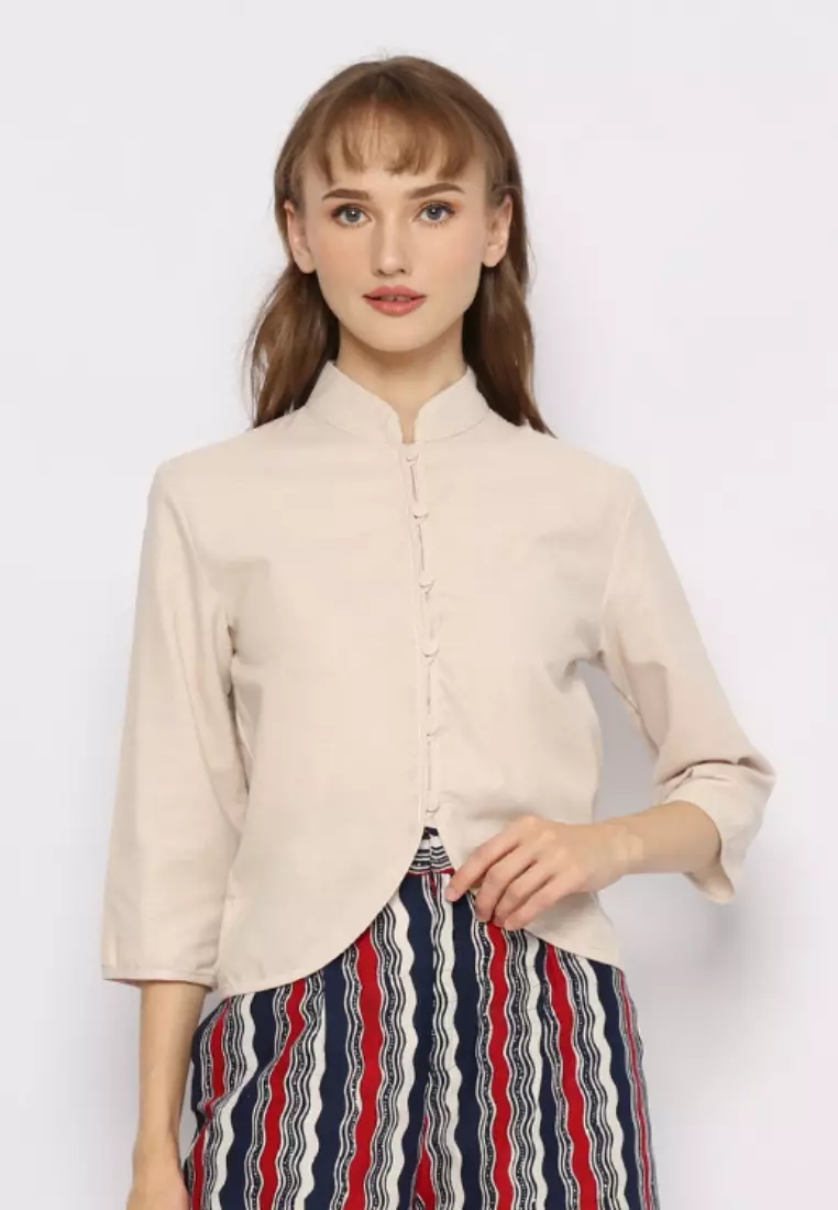 Jual Kichi Batik Maylin Blouse Nude Original Zalora Indonesia