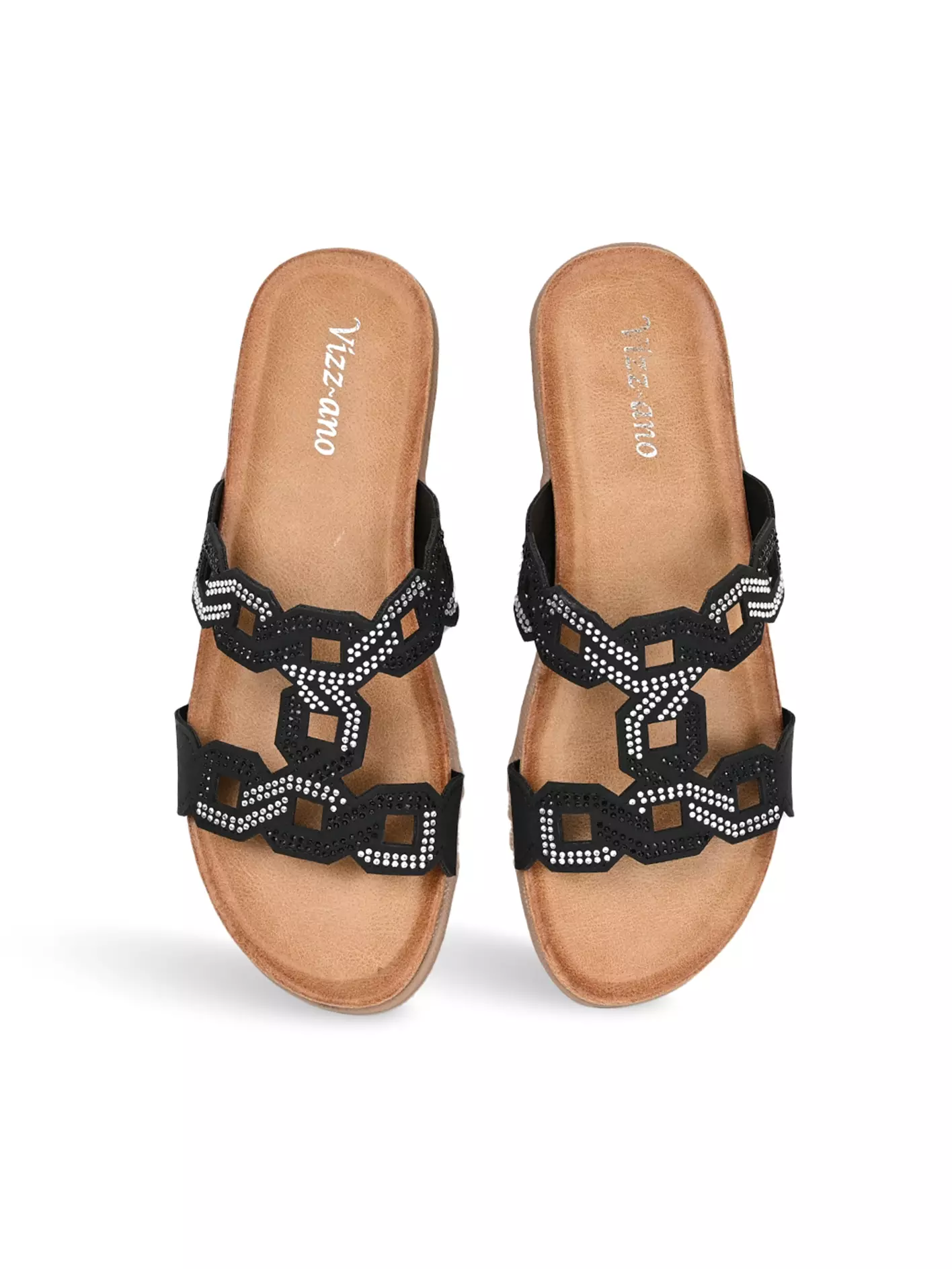 Vizzano Shoes Sandal Flat Slip On Wanita Cantik Design Virdie