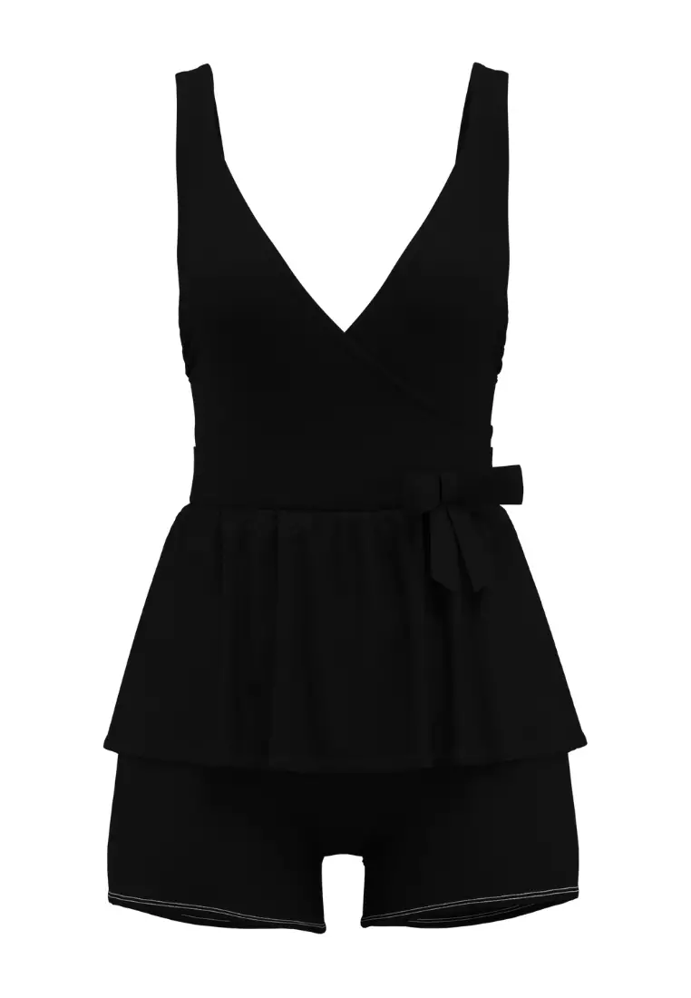 Solid Ribbon Tankini Set