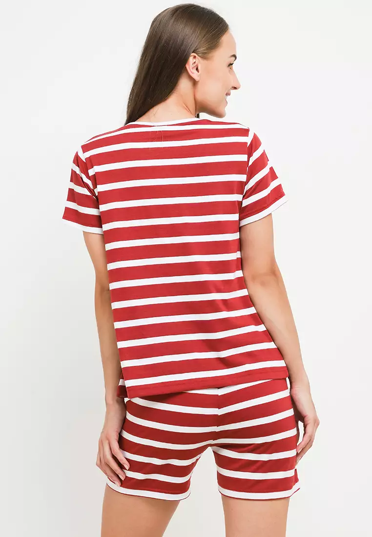 Pyama Baju Tidur Short Sleeve Short Pants Set Sleepwear