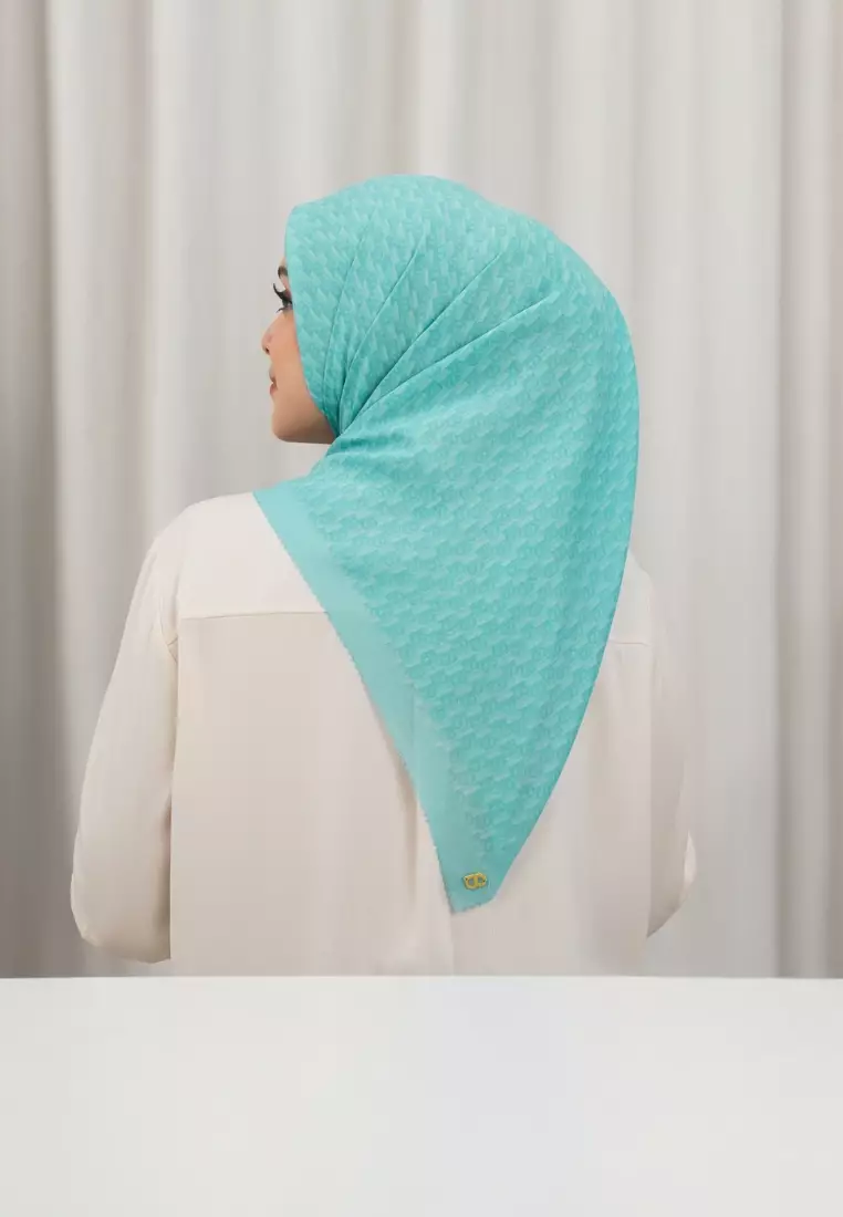 Leena Monogram Square - Marine Blue