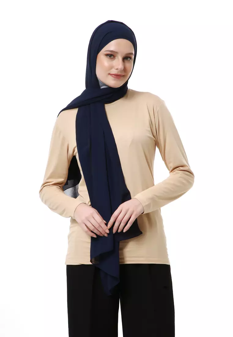 Zhalika Phasmina Motif Polos High Premium Quality - Navy