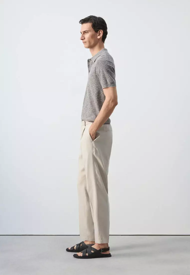 Regular-Fit Pleated Trousers