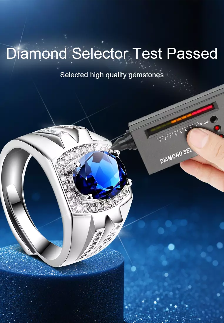 Cincin Pria Original Berlian Perhiasan Tunangan Sertifikat GRA Cincin Cowok