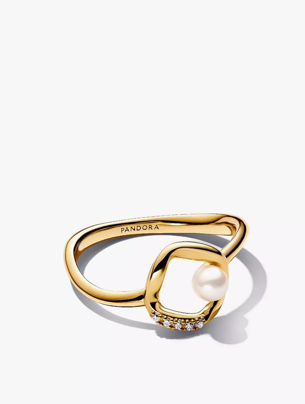 Texture 14k gold-plated ring