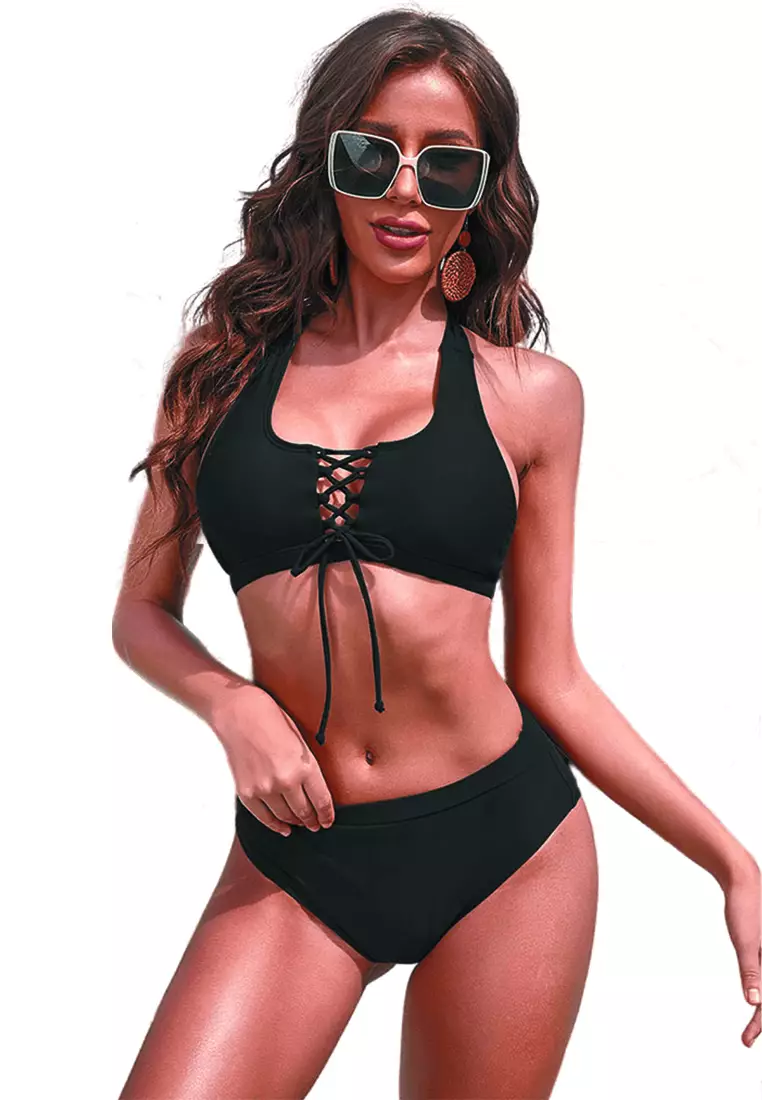 Red and discount black bikini