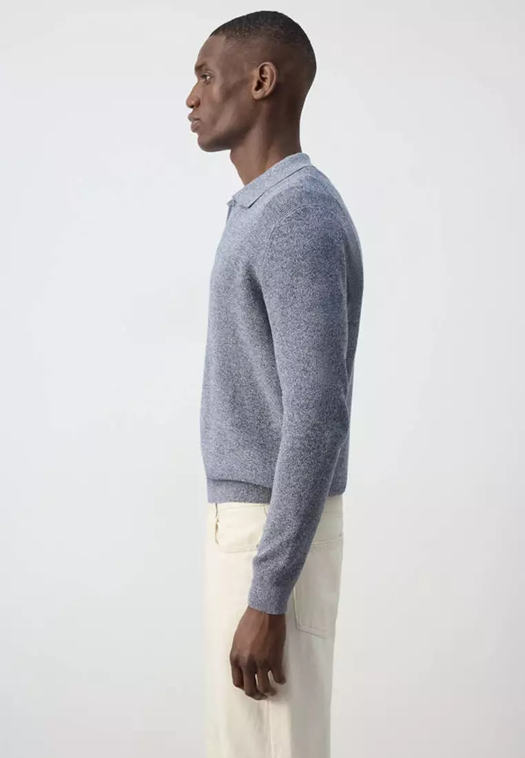 100% Cotton Ribbed Knit Polo Shirt