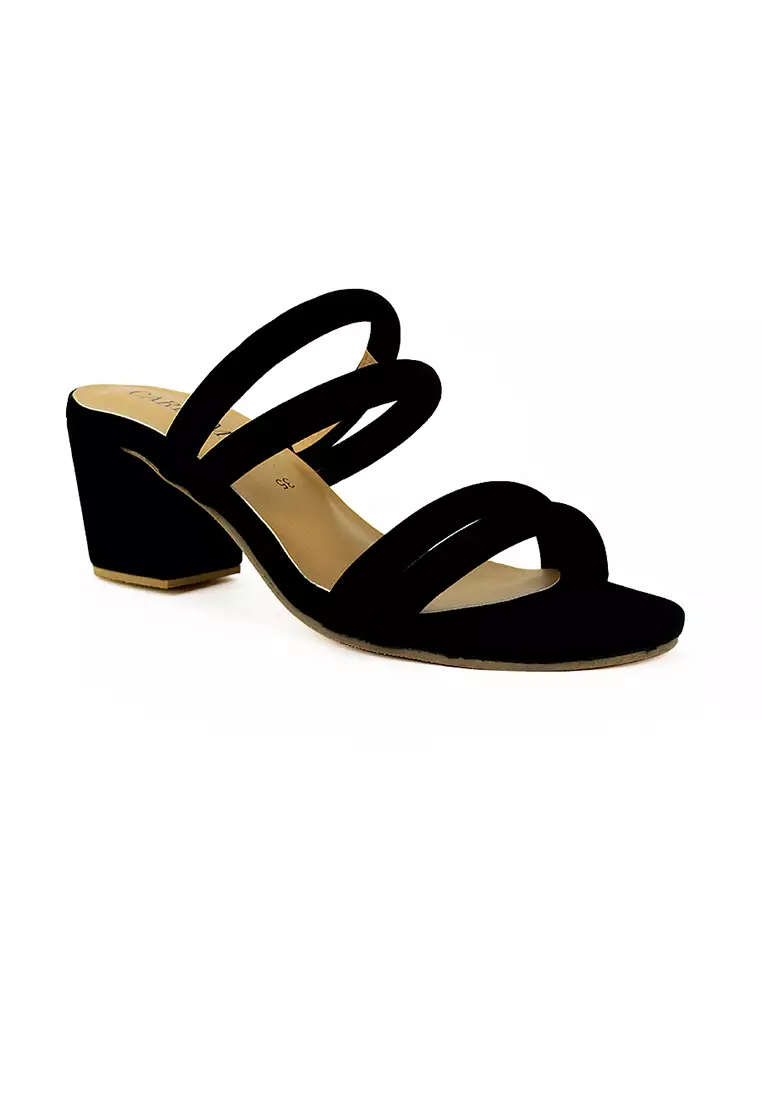 Discount on Cardam's Lifestyle  shoes - SKU: Eclb Rss 00134 Black Heeled Sandals
