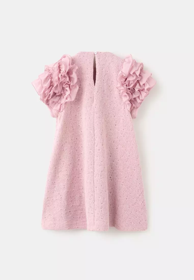 Knitted Dress With Frill Detail