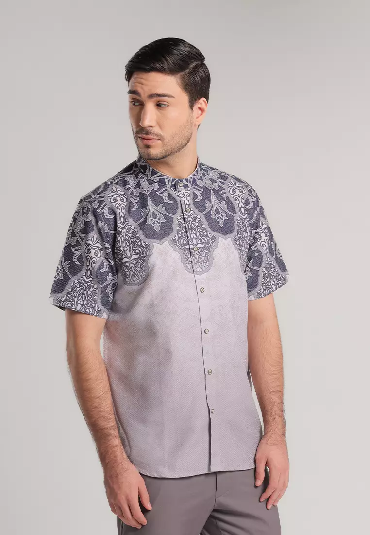 MOC - Kemeja Batik Shanghai Lengan Pendek Abraham - Khaki