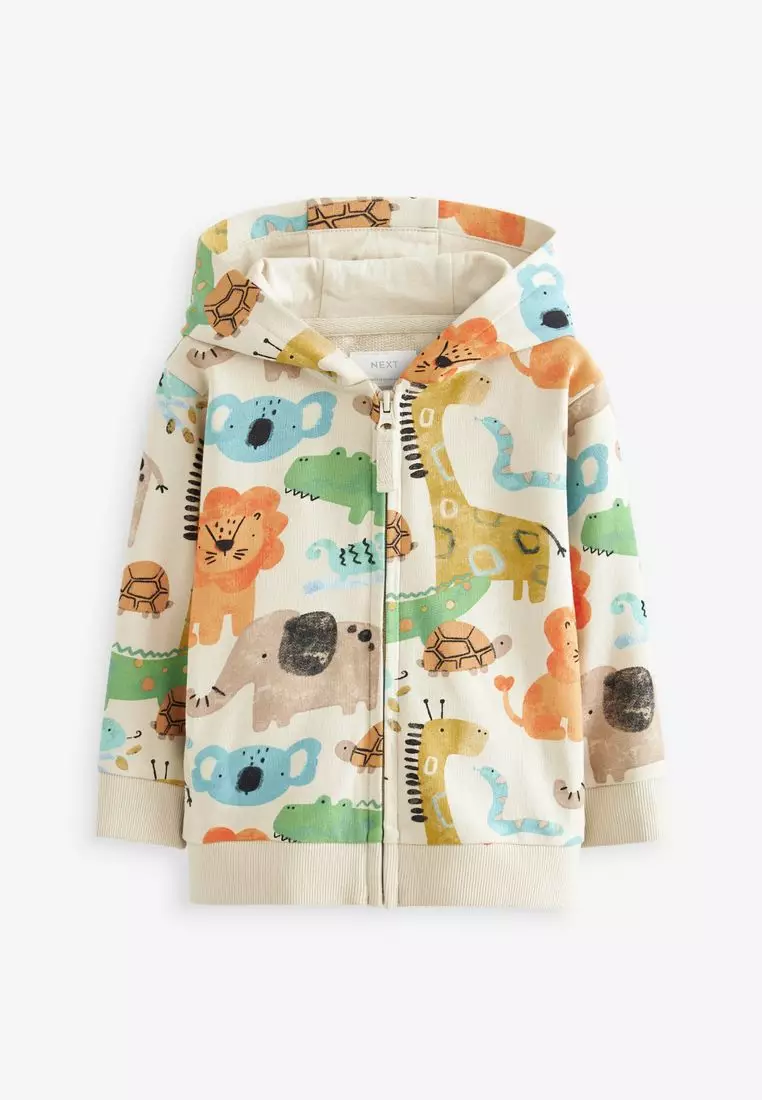 All Over Print Zip Through Hoodie