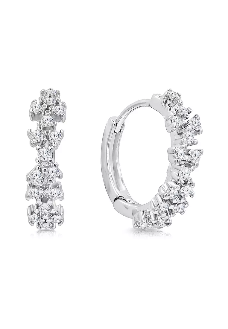 Cz diamond deals hoop earrings