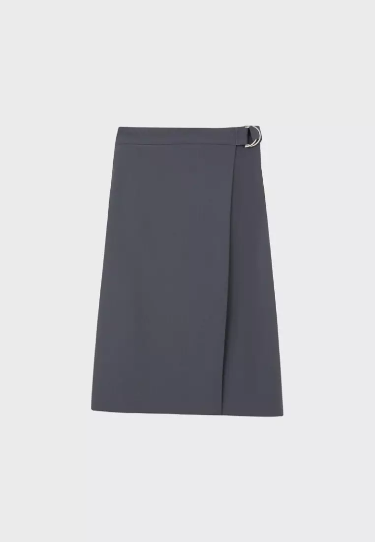 Dark Grey A-Line Single-Piece Skirt