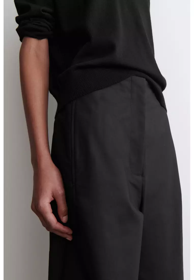 PIMA COTTON BARREL-LEG TROUSERS