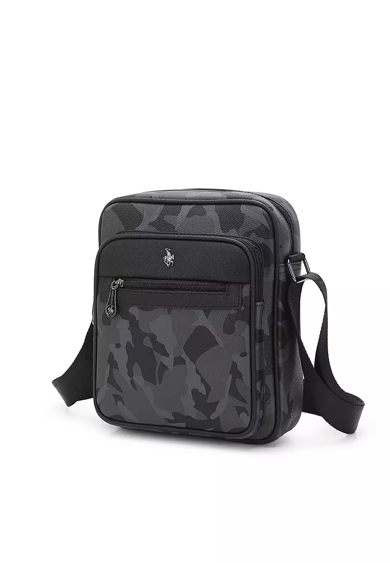 Men's Camouflage Sling Bag / Crossbody Bag (Tas Selempang Pria) - Hitam