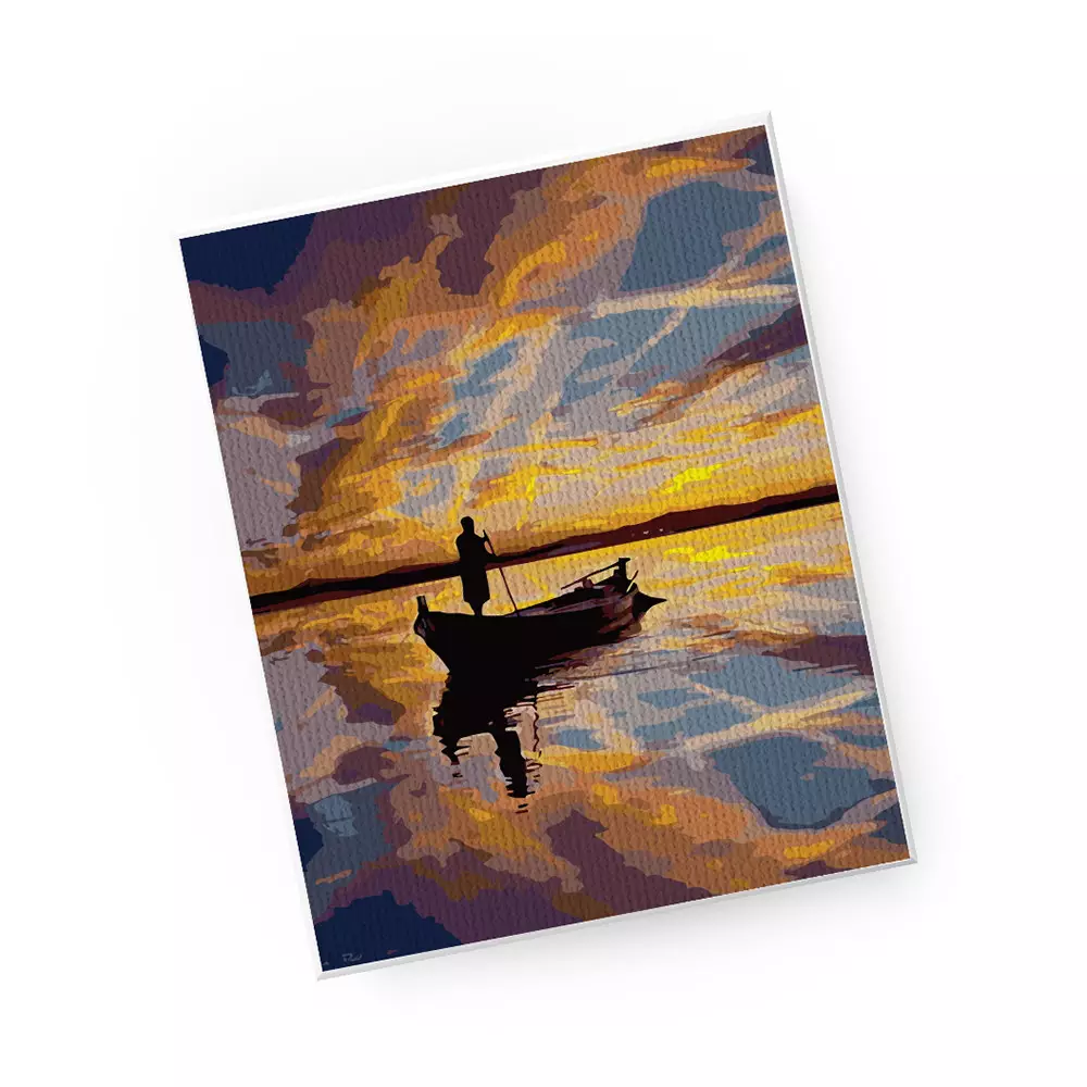 KIDDY STAR SET PAINT BY NUMBERS ELEPHANT + FREE SET PAINT BY NUMBERS FISHERMAN - MIX