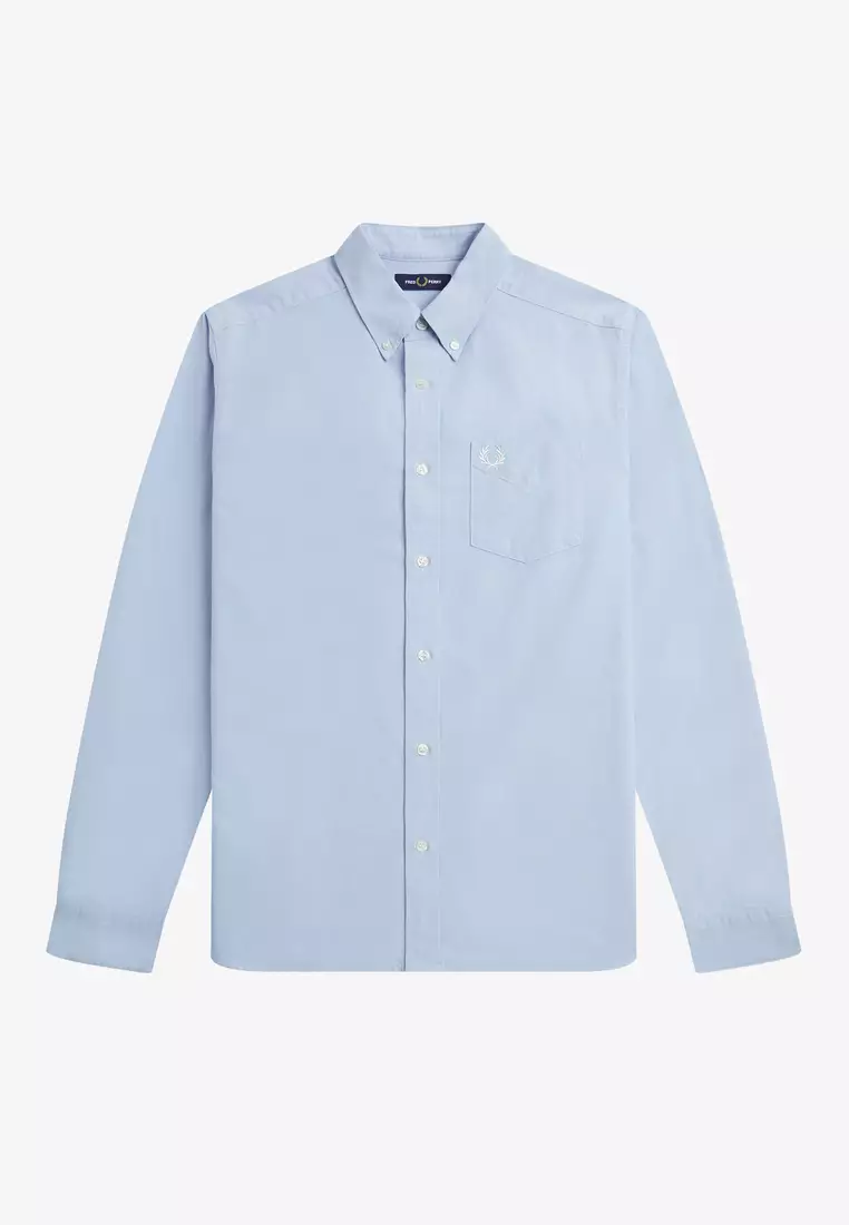 Fred Perry M5516 Oxford Long Sleeve Shirt (Light Smoke)