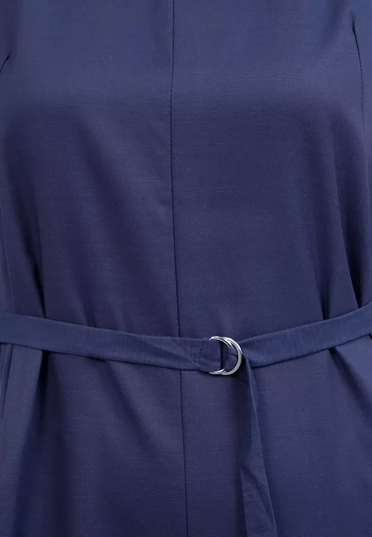 Round Neck Sleeveless Jumpsuit DARK BLUE