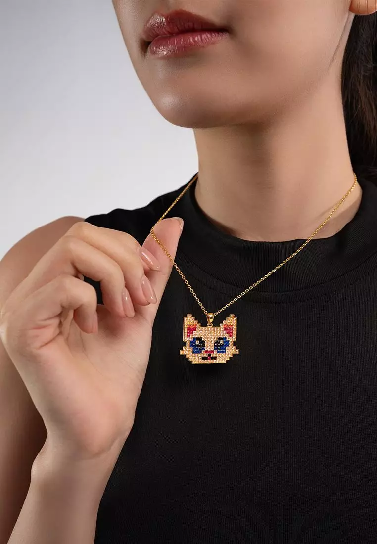 Pixel Cute Cat Pendant 013