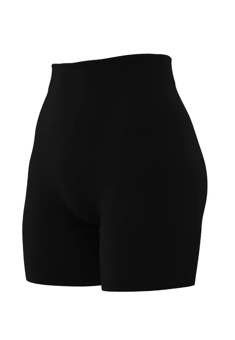 Supplementary Black Solid High Waist Bike Shorts